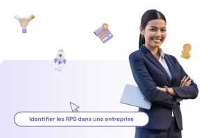 une femme professionnelle les bras croisés pour symboliser le sérieux de la situation. L'important d'identifier les RPS