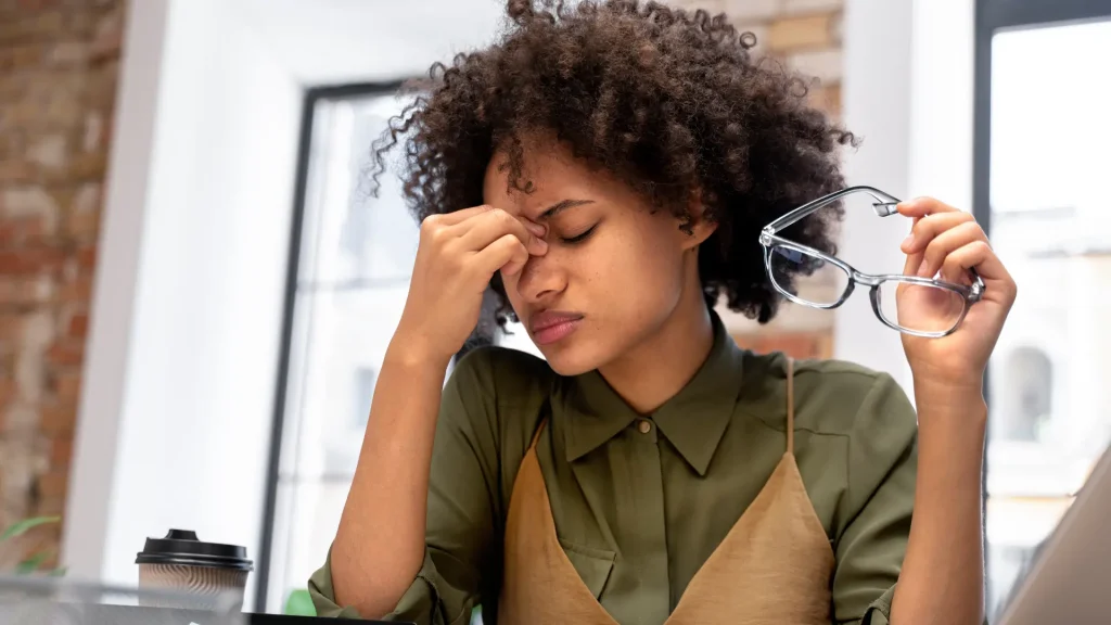 Une jeune femme proche du burn out subit des migraine a répétition, elle se demande quand elle pourra recevoir un réel soutien psychologique de la part de son entreprise.