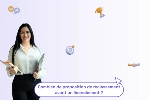 Une femme professionnelle avec une phrase illustrant le sujet de l'article : "combien de proposition de reclassement avant un licenciement ?"