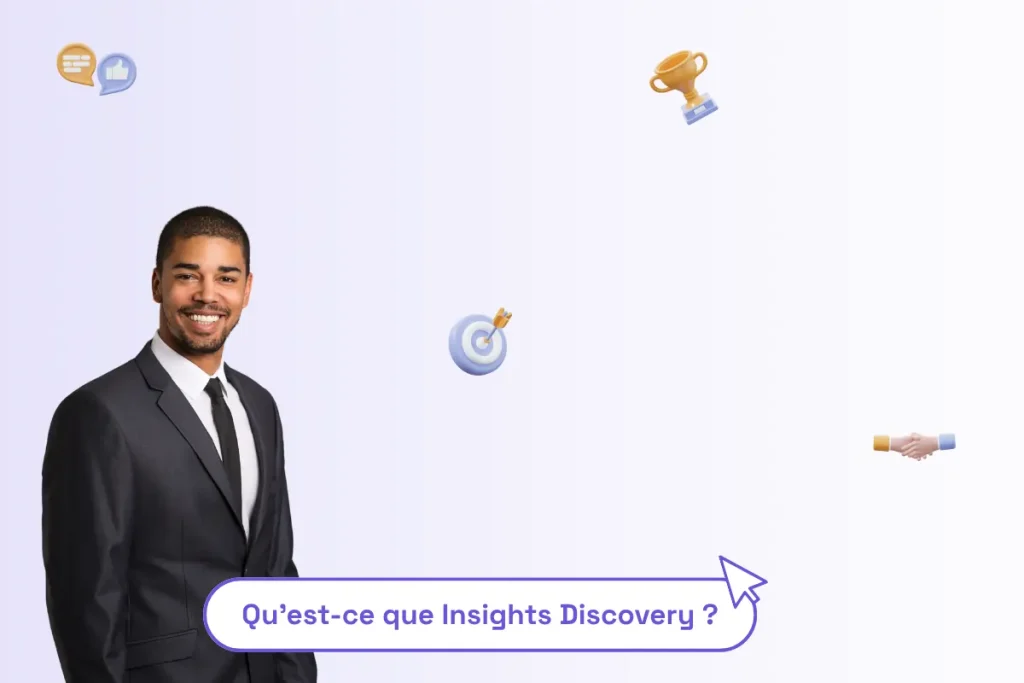 Un homme avec une phrase illustrant le sujet de l'article : "qu'est-ce que insight discovery"