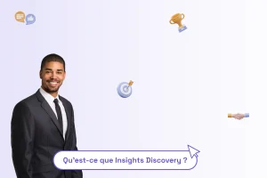 Un homme avec une phrase illustrant le sujet de l'article : "qu'est-ce que insight discovery"
